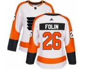 Women Adidas Philadelphia Flyers #26 Christian Folin Authentic White Away NHL Jersey