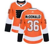 Women Adidas Philadelphia Flyers #36 Colin McDonald Authentic Orange Home NHL Jersey