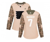 Women Adidas Philadelphia Flyers #7 Bill Barber Camo Authentic 2017 Veterans Day Stitched NHL Jersey