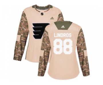 Women Adidas Philadelphia Flyers #88 Eric Lindros Camo Authentic 2017 Veterans Day Stitched NHL Jersey