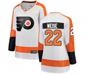 Women Philadelphia Flyers #22 Dale Weise Fanatics Branded White Away Breakaway NHL Jersey
