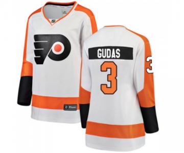 Women Philadelphia Flyers #3 Radko Gudas Fanatics Branded White Away Breakaway NHL Jersey