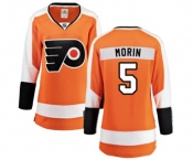 Women Philadelphia Flyers #5 Samuel Morin Fanatics Branded Orange Home Breakaway NHL Jersey