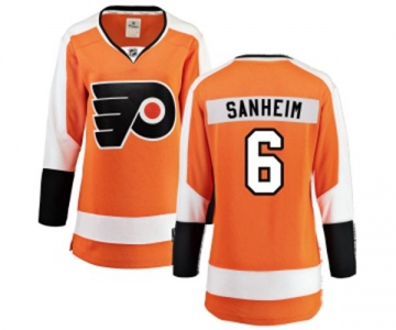 Women Philadelphia Flyers #6 Travis Sanheim Fanatics Branded Orange Home Breakaway NHL Jersey