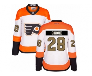 Women's Reebok Philadelphia Flyers #28 Claude Giroux Authentic White 3rd NHL Jersey