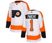 Youth Adidas Philadelphia Flyers #1 Bernie Parent Authentic White Away NHL Jersey