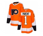 Youth Adidas Philadelphia Flyers #1 Bernie Parent Orange Home Authentic Stitched NHL Jersey