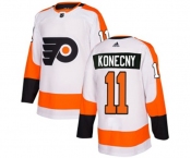 Youth Adidas Philadelphia Flyers #11 Travis Konecny Authentic White Away NHL Jersey