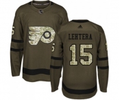 Youth Adidas Philadelphia Flyers #15 Jori Lehtera Authentic Green Salute to Service NHL Jersey