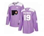 Youth Adidas Philadelphia Flyers #19 Nolan Patrick Purple Authentic Fights Cancer Stitched NHL Jersey