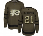 Youth Adidas Philadelphia Flyers #21 Scott Laughton Authentic Green Salute to Service NHL Jersey