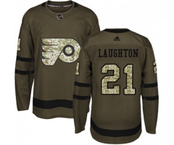 Youth Adidas Philadelphia Flyers #21 Scott Laughton Authentic Green Salute to Service NHL Jersey