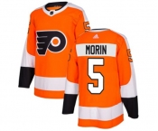 Youth Adidas Philadelphia Flyers #5 Samuel Morin Authentic Orange Home NHL Jersey