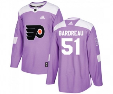 Youth Adidas Philadelphia Flyers #51 Cole Bardreau Authentic Purple Fights Cancer Practice NHL Jersey