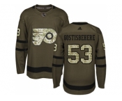 Youth Adidas Philadelphia Flyers #53 Shayne Gostisbehere Green Salute to Service Stitched NHL Jersey