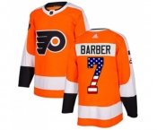 Youth Adidas Philadelphia Flyers #7 Bill Barber Authentic Orange USA Flag Fashion NHL Jersey