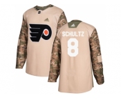 Youth Adidas Philadelphia Flyers #8 Dave Schultz Camo Authentic 2017 Veterans Day Stitched NHL Jersey