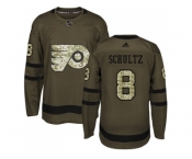 Youth Adidas Philadelphia Flyers #8 Dave Schultz Green Salute to Service Stitched NHL Jersey
