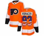 Youth Adidas Philadelphia Flyers #93 Jakub Voracek Authentic Orange USA Flag Fashion NHL Jersey