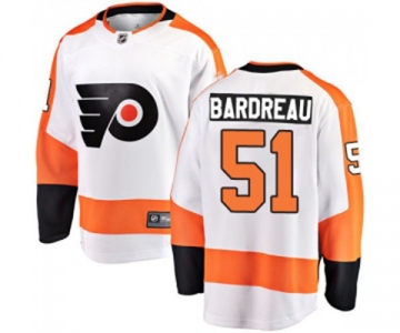 Youth Philadelphia Flyers #51 Cole Bardreau Fanatics Branded White Away Breakaway NHL Jersey