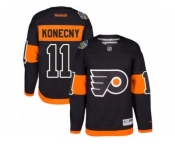 Youth Reebok Philadelphia Flyers #11 Travis Konecny Authentic Black 2017 Stadium Series NHL Jersey
