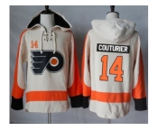 Men's Philadelphia Flyers #14 Sean Couturier Cream Sawyer Hooded Sweatshirt Stitched NHL Jersey