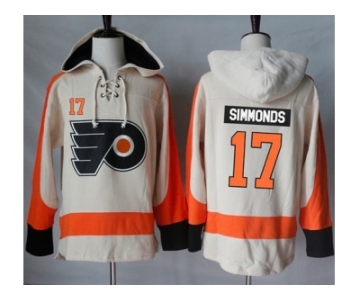 Men's Philadelphia Flyers #17 Wayne Simmonds Cream Sawyer Hooded Sweatshirt Stitched NHL Jersey