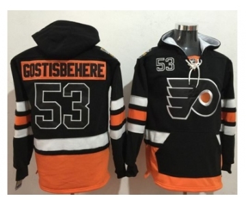 Philadelphia Flyers #53 Shayne Gostisbehere Black Name & Number Pullover NHL Hoodie