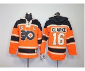 nhl jerseys philadelphia flyers #16 clarke orange[pullover hooded sweatshirt patch C]