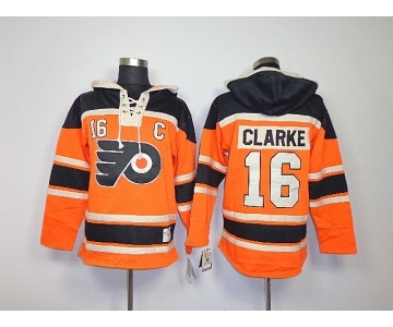 nhl jerseys philadelphia flyers #16 clarke orange[pullover hooded sweatshirt patch C]
