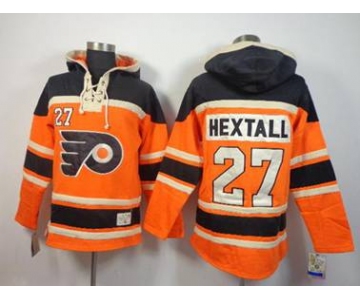 nhl jerseys philadelphia flyers #27 hextall orange-black[pullover hooded sweatshirt][hextall]