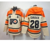 nhl jerseys philadelphia flyers #28 giroux orange-cream[pullover hooded sweatshirt patch C]