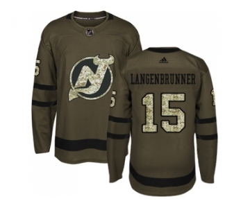 Adidas New Jersey Devils #15 Langenbrunner Green Salute to Service Stitched NHL Jersey