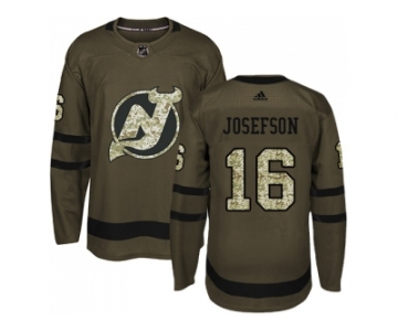 Adidas New Jersey Devils #16 Jacob Josefson Green Salute to Service Stitched NHL Jersey