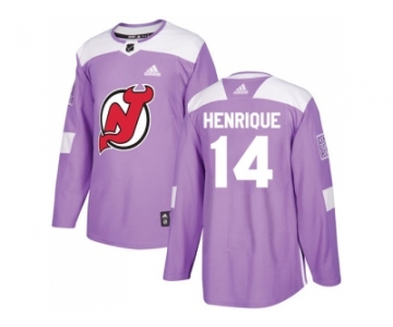 Men Adidas New Jersey Devils #14 Adam Henrique Purple Authentic Fights Cancer Stitched NHL Jersey