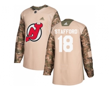 Men Adidas New Jersey Devils #18 Drew Stafford Camo Authentic 2017 Veterans Day Stitched NHL Jersey