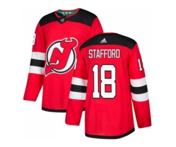 Men Adidas New Jersey Devils #18 Drew Stafford Red Home Authentic Stitched NHL Jersey