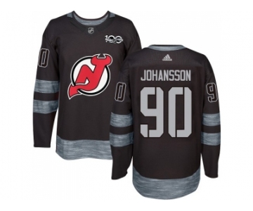 Men Adidas New Jersey Devils #90 Marcus Johansson Black 1917-2017 100th Anniversary Stitched NHL Jersey