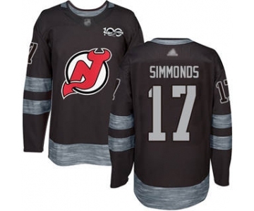 Men's Devils #17 Wayne Simmonds Black 1917-2017 100th Anniversary Stitched Hockey Jersey