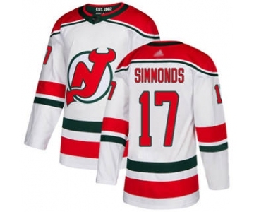 Men's Devils #17 Wayne Simmonds White Alternate Stitched Hockey Jersey