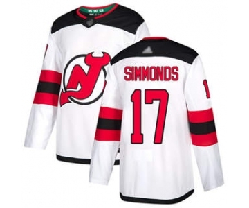 Men's Devils #17 Wayne Simmonds White Road Stitched Hockey Jersey