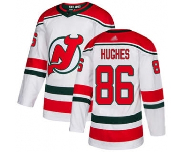 Men's Devils #86 Jack Hughes White Alternate Stitched Hockey Jersey