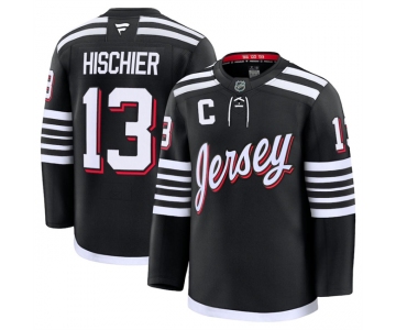 Men's New Jersey Devils #13 Nico Hischier Black 2024-25 Alternate Stitched Hockey Jersey