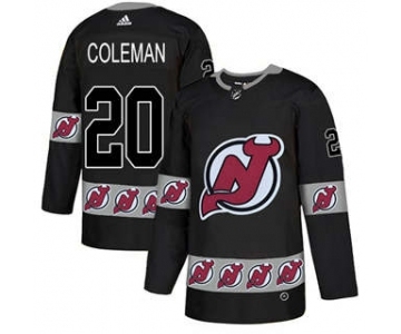 Men's New Jersey Devils #20 Blake Coleman Black Team Logo Fashion Stitched Hockey Jersey