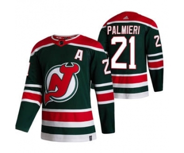 Men's New Jersey Devils #21 Kyle Palmieri Green 2020-21 Reverse Retro Alternate Hockey Jersey