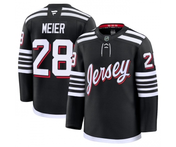 Men's New Jersey Devils #28 Timo Meier Black 2024-25 Alternate Stitched Hockey Jersey