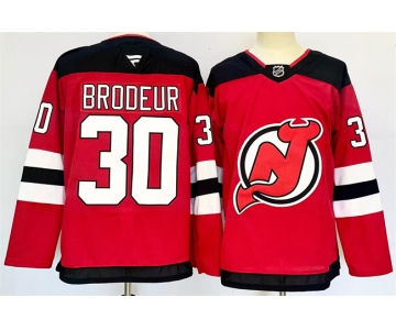 Men's New Jersey Devils #30 Martin Brodeur Red 2024-25 Home Stitched Hockey Jersey