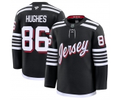 Men's New Jersey Devils #86 Jack Hughes Black 2024-25 Alternate Stitched Hockey Jersey