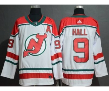 Men's New Jersey Devils #9 Taylor Hall White Alternate Breakaway Hockey Jersey