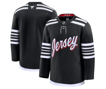 Men's New Jersey Devils Blank Black 2024-25 Alternate Stitched Hockey Jersey